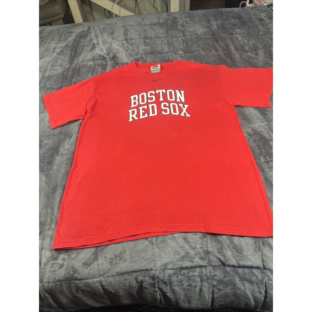 VINTAGE Nike Team Boston Red Sox Shirt Mens Large Red Y2K‎ MLB